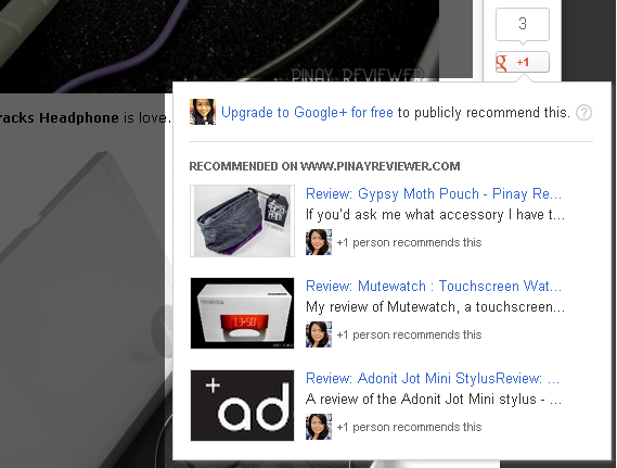 Google Plus now shows Recommended Posts on their button